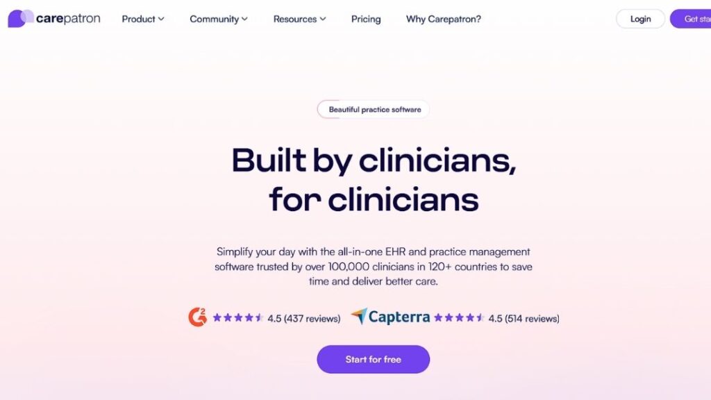 Carepatron all-in-one EHR and practice management software platform built by clinicians for healthcare professionals globally